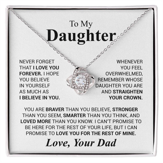 To My Daughter | Believe In You | Love Knot Necklace