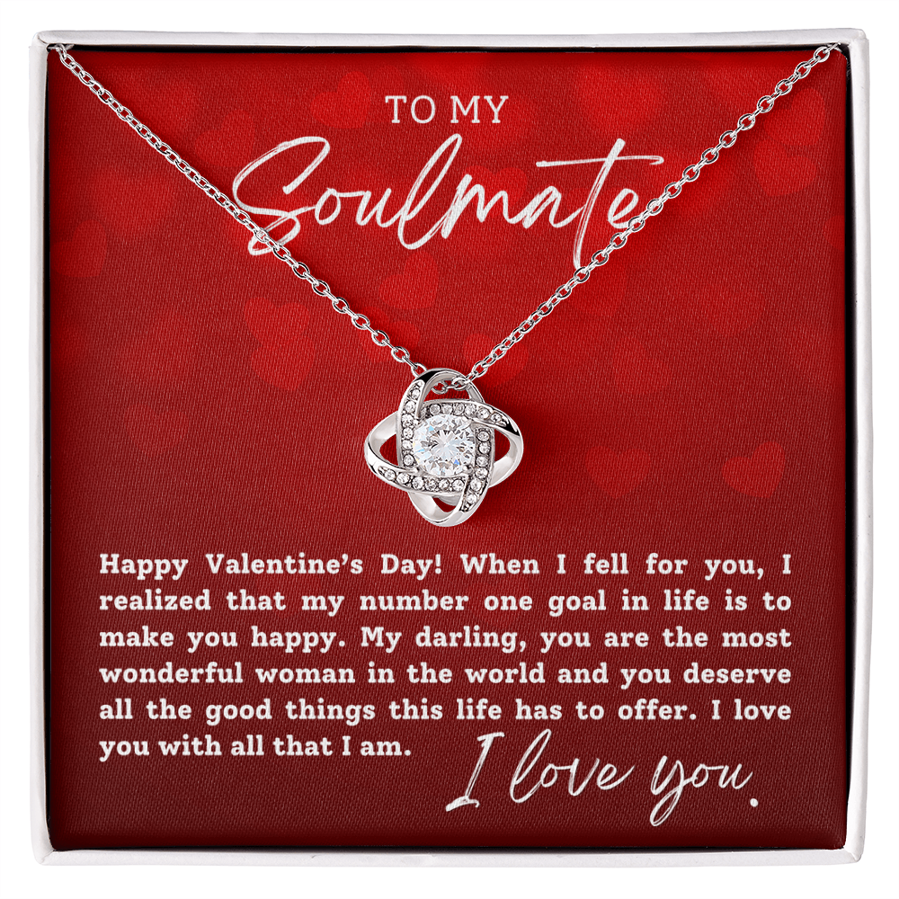 To My Soulmate With Hearts : Love Knot Necklace