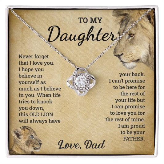 Daughter - Never Forget - Love Knot Necklace