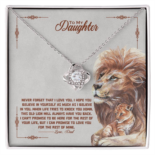 To My Daughter | I Believe In You |  Love Knot Necklace