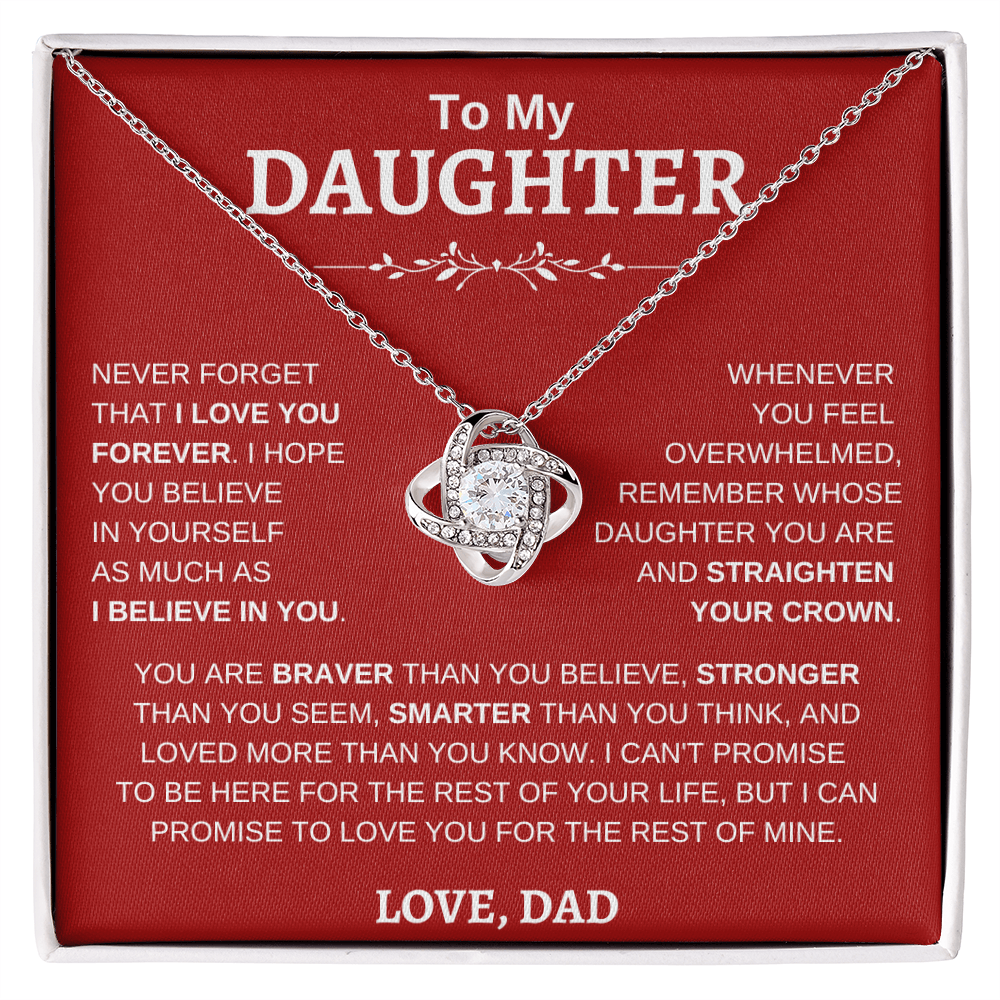 To My Daughter , Love Dad RW : Love Knot Necklace