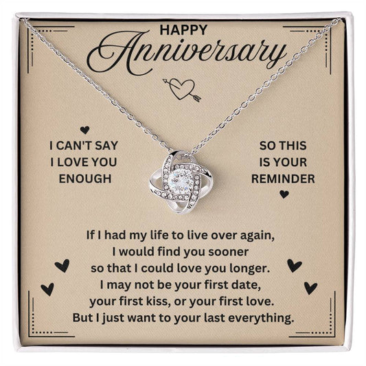 HAPPY ANNIVERSARY I LOVE YOU | Love Knot Necklace