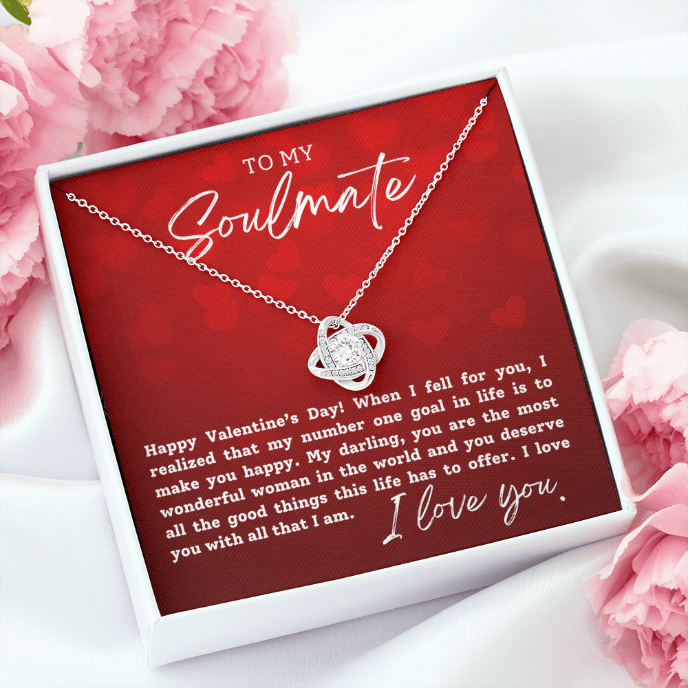 To My Soulmate With Hearts : Love Knot Necklace