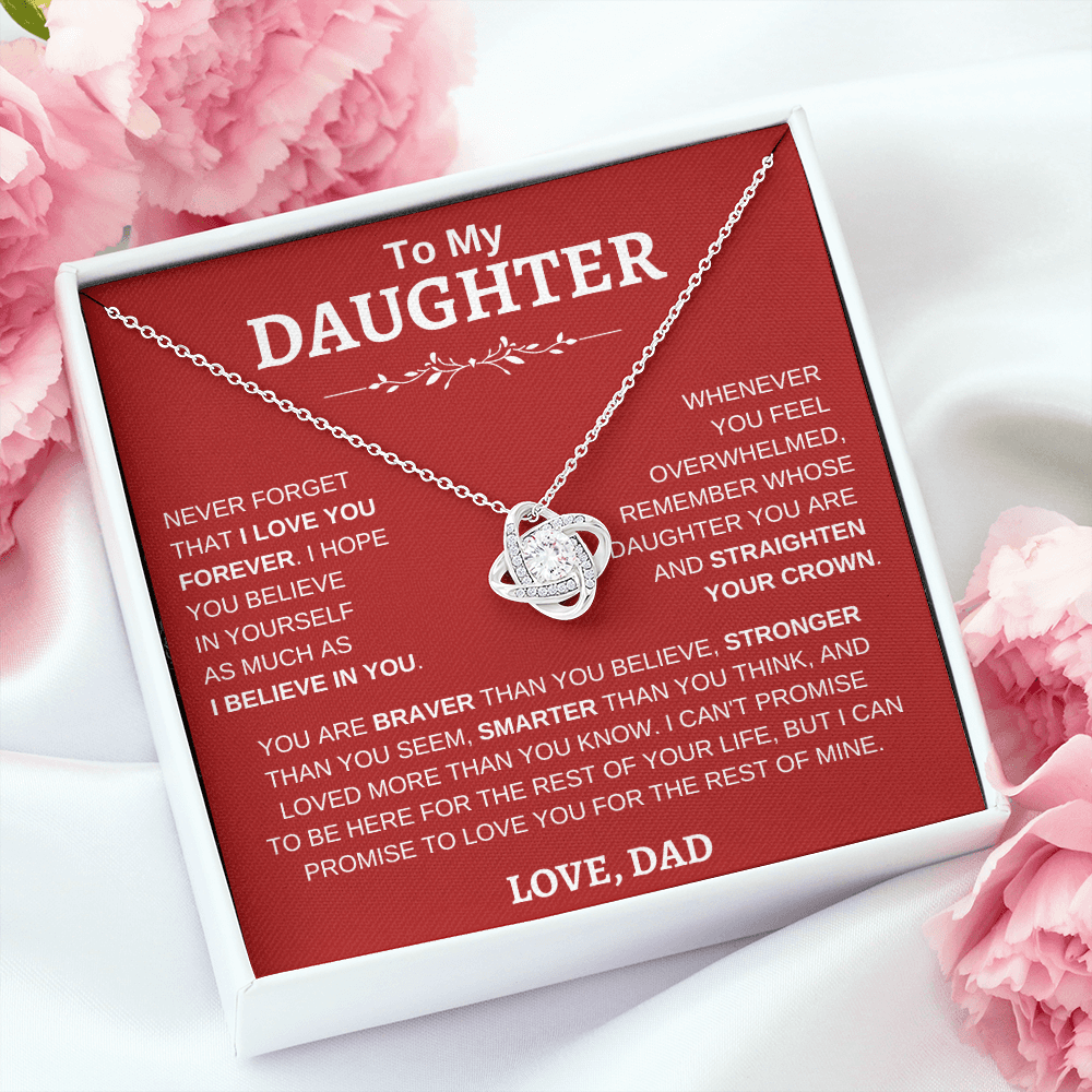 To My Daughter , Love Dad RW : Love Knot Necklace