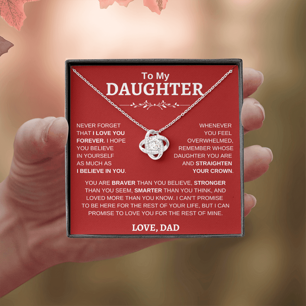 To My Daughter , Love Dad RW : Love Knot Necklace