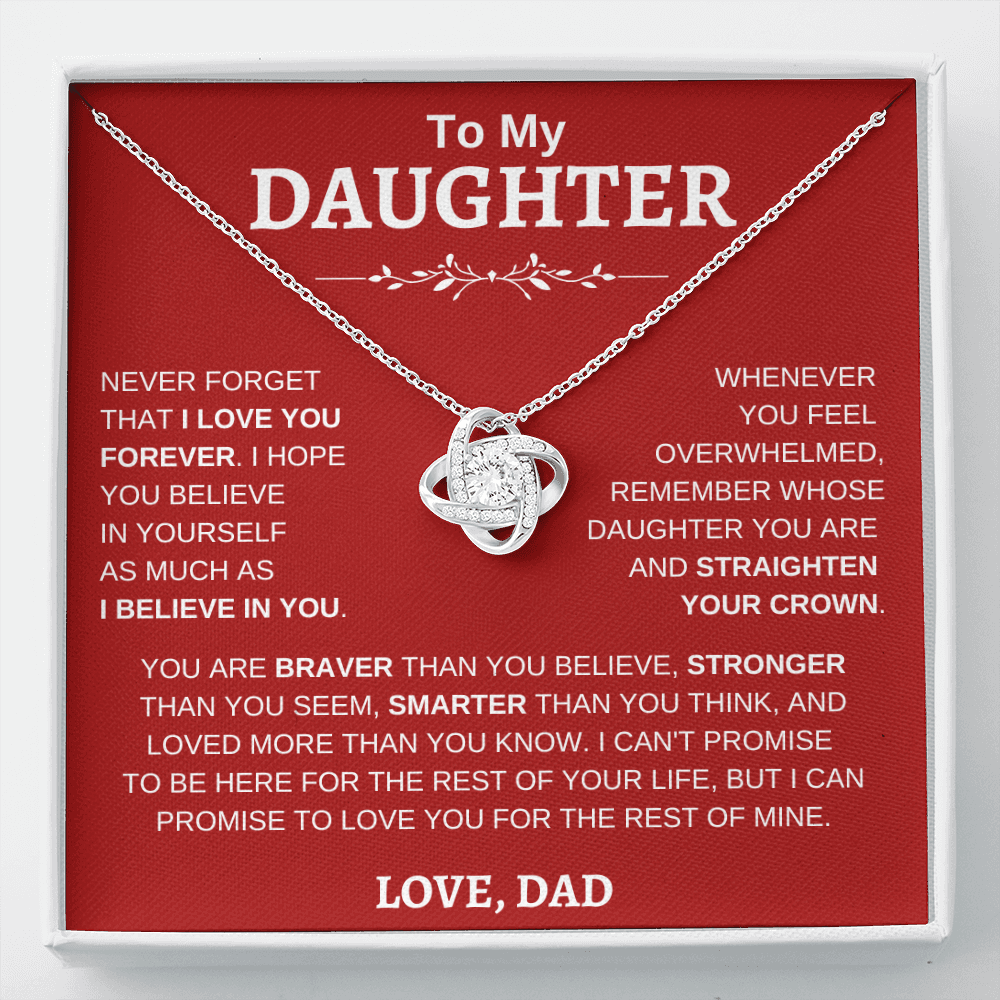 To My Daughter , Love Dad RW : Love Knot Necklace