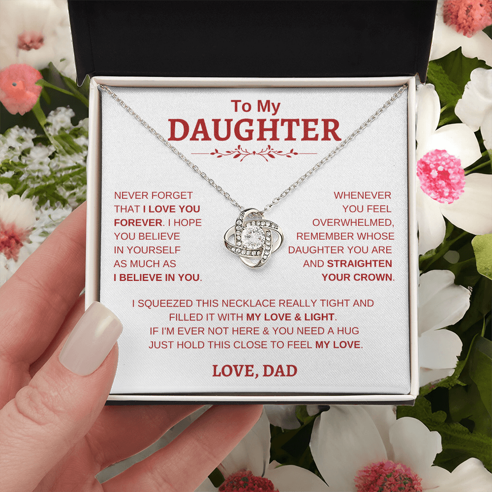 To My Daughter W&R From Dad : Love Knot Necklace