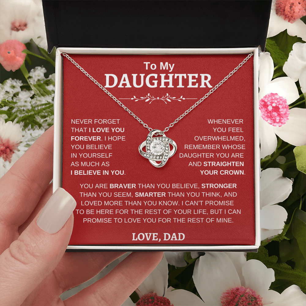 To My Daughter , Love Dad RW : Love Knot Necklace