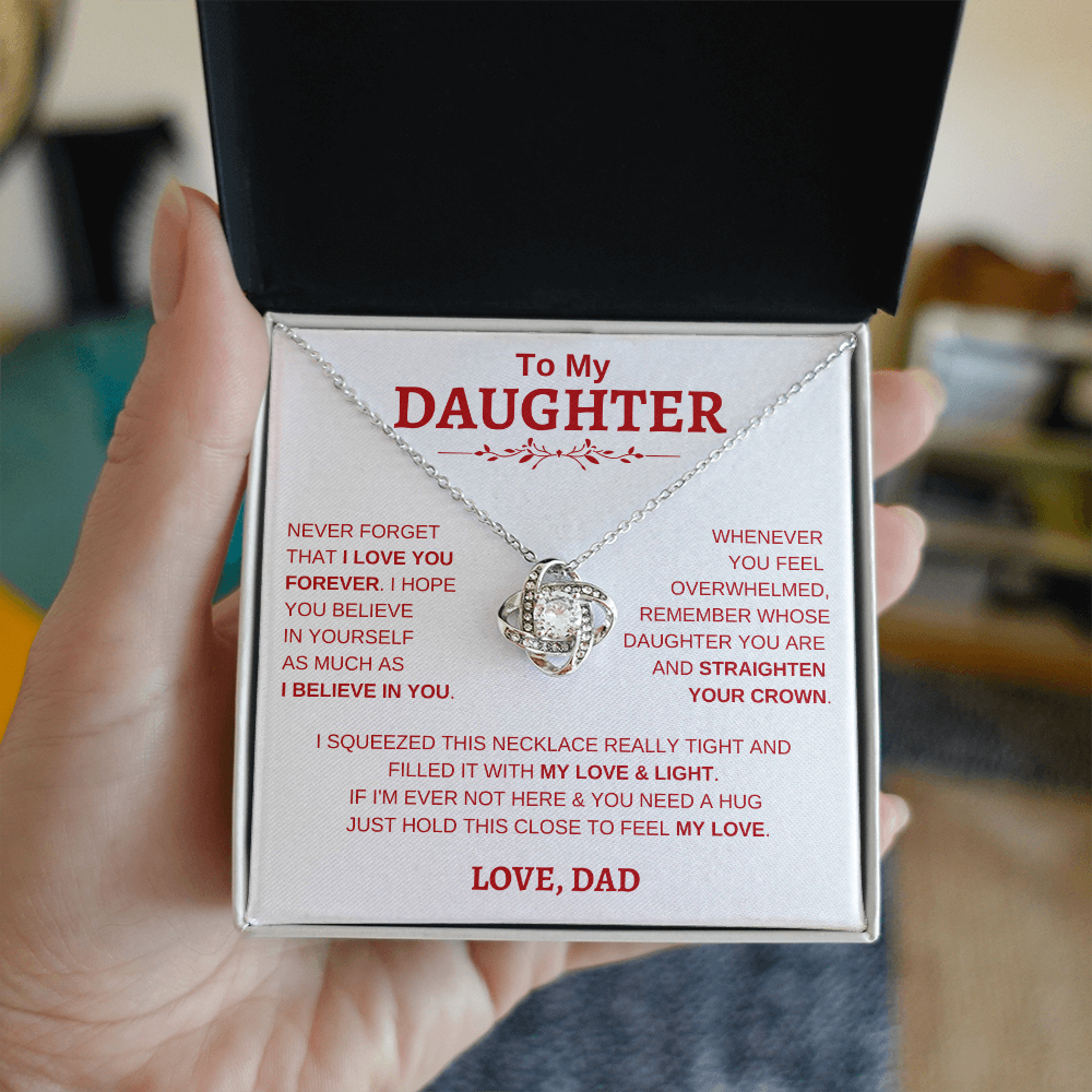 To My Daughter W&R From Dad : Love Knot Necklace