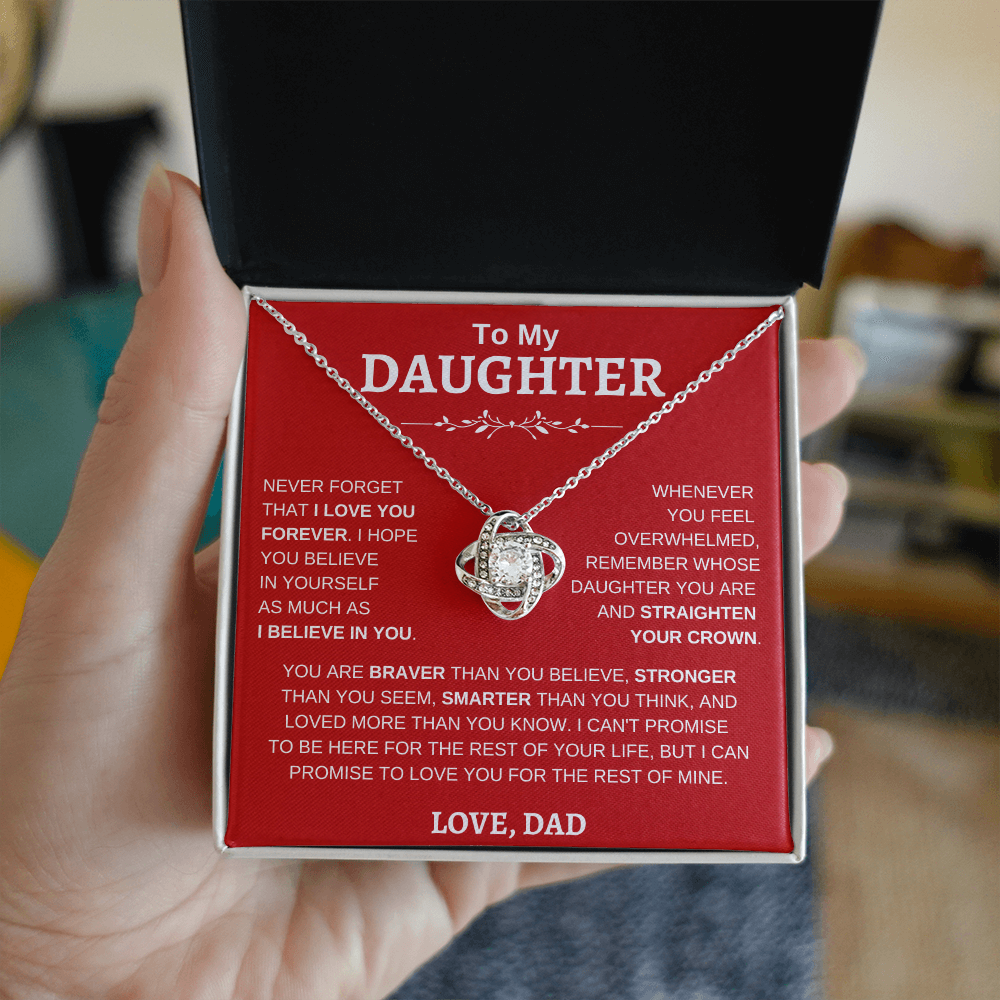 To My Daughter , Love Dad RW : Love Knot Necklace