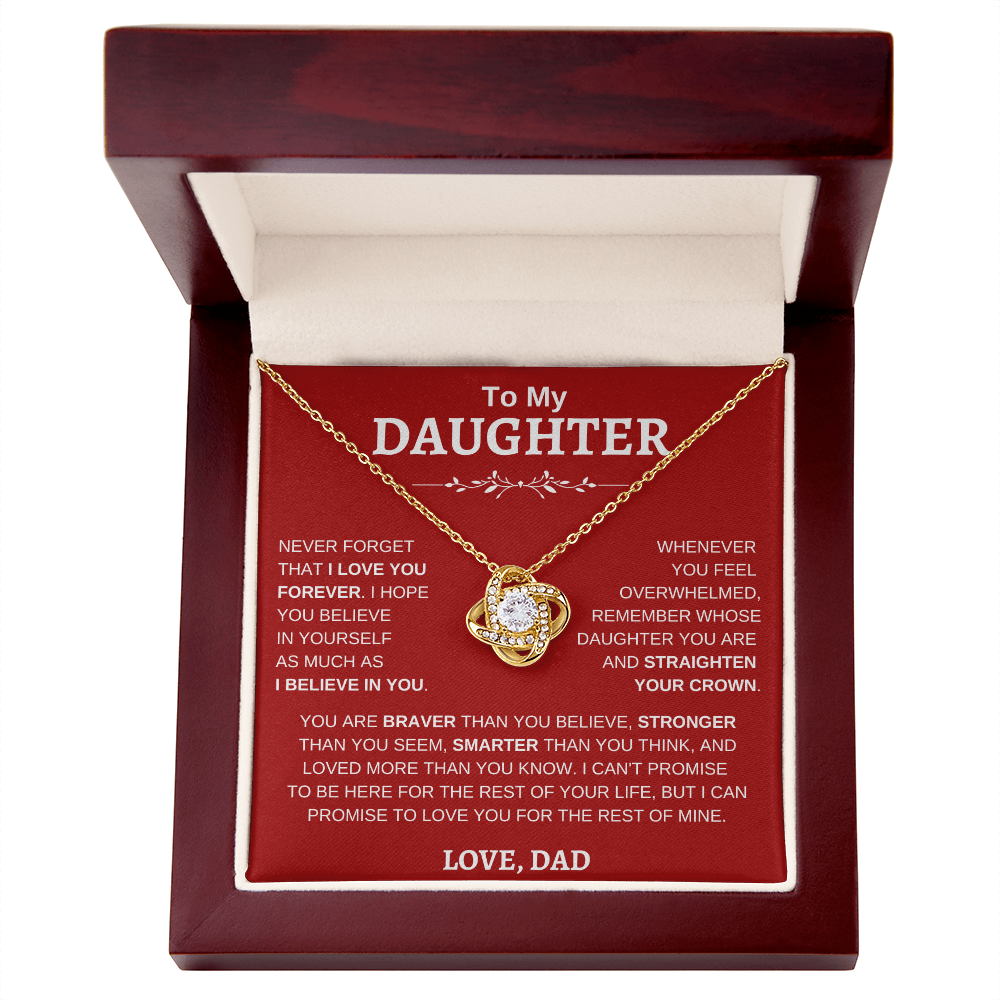 To My Daughter , Love Dad RW : Love Knot Necklace