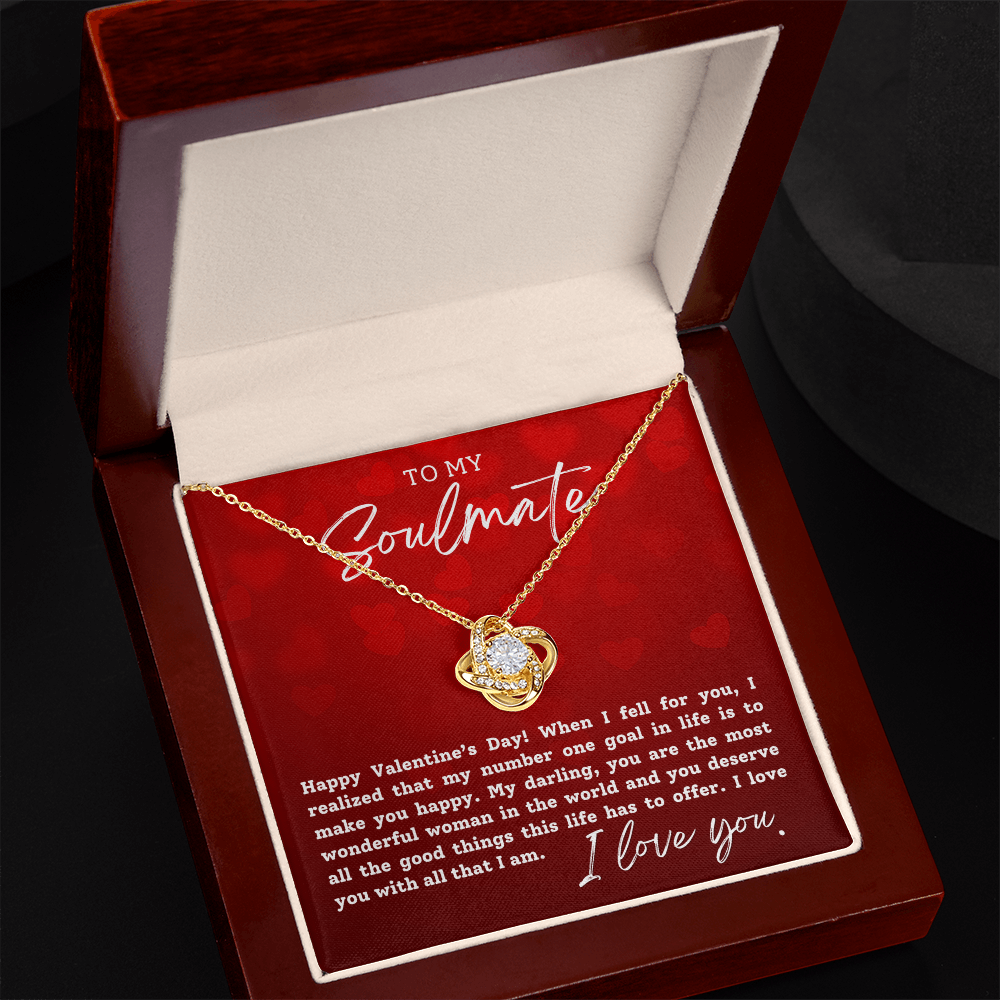 To My Soulmate With Hearts : Love Knot Necklace