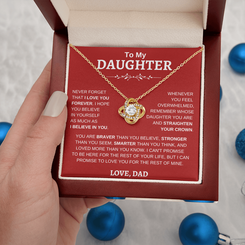 To My Daughter , Love Dad RW : Love Knot Necklace