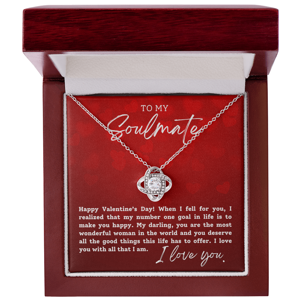 To My Soulmate With Hearts : Love Knot Necklace