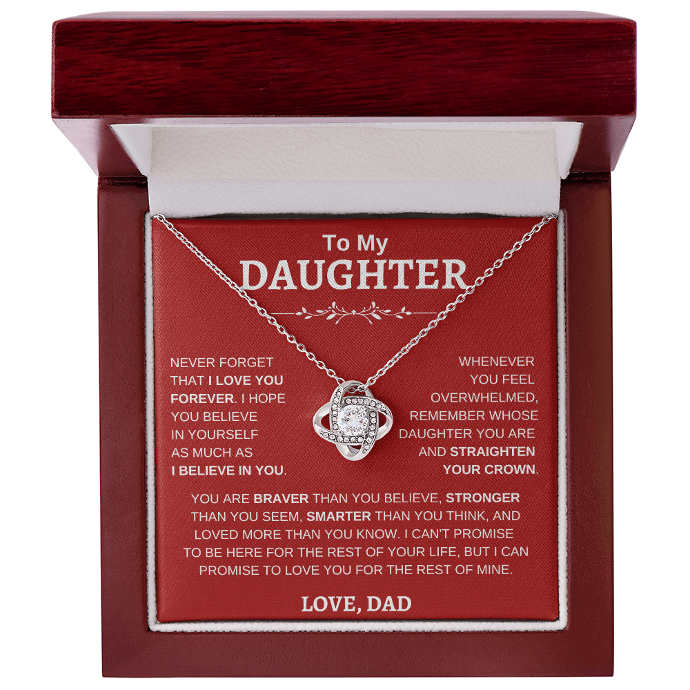 To My Daughter , Love Dad RW : Love Knot Necklace