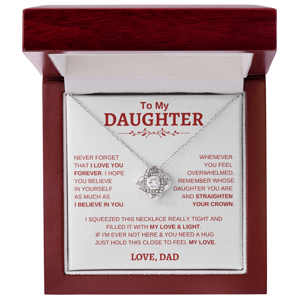 To My Daughter W&R From Dad : Love Knot Necklace