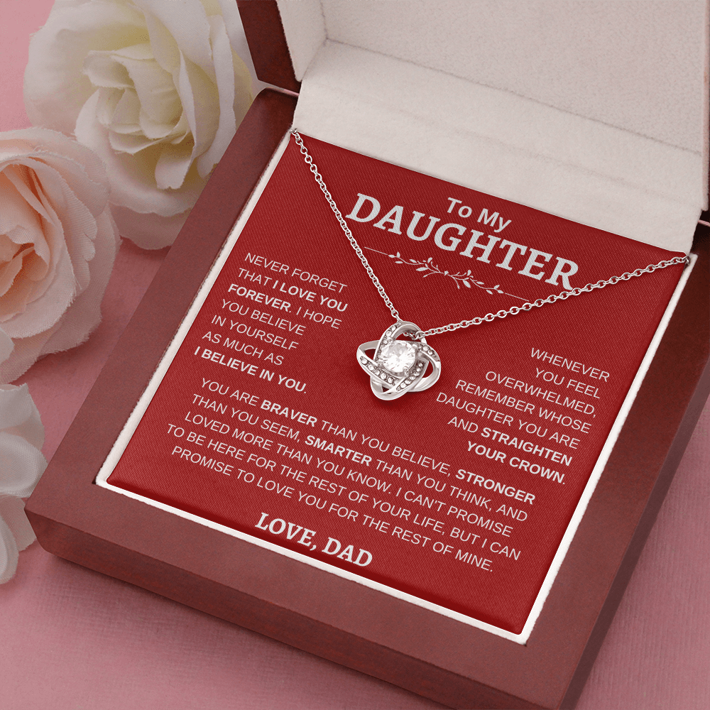 To My Daughter , Love Dad RW : Love Knot Necklace