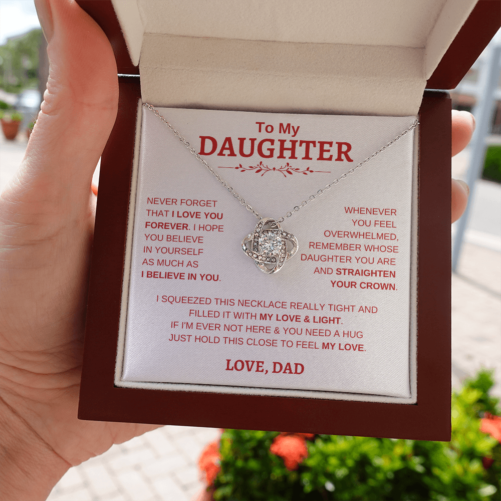 To My Daughter W&R From Dad : Love Knot Necklace