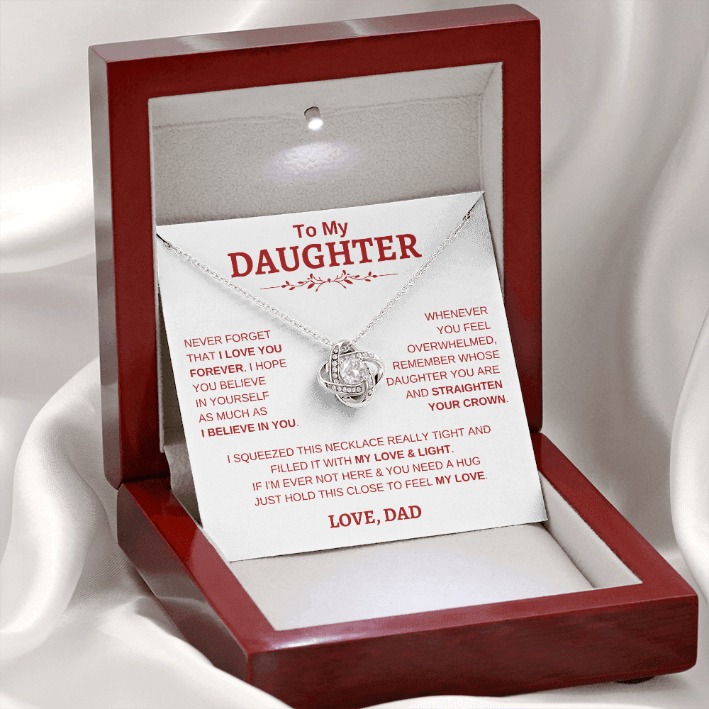 To My Daughter W&R From Dad : Love Knot Necklace