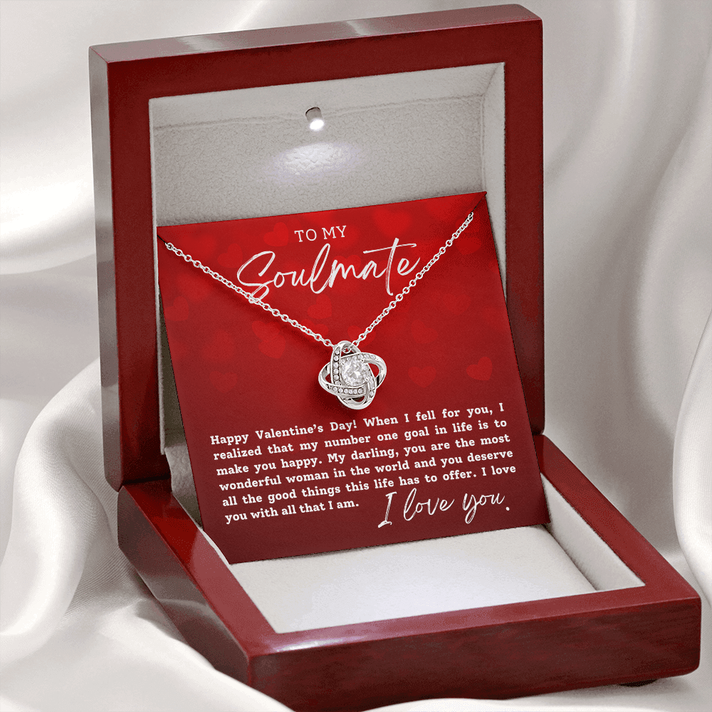 To My Soulmate With Hearts : Love Knot Necklace