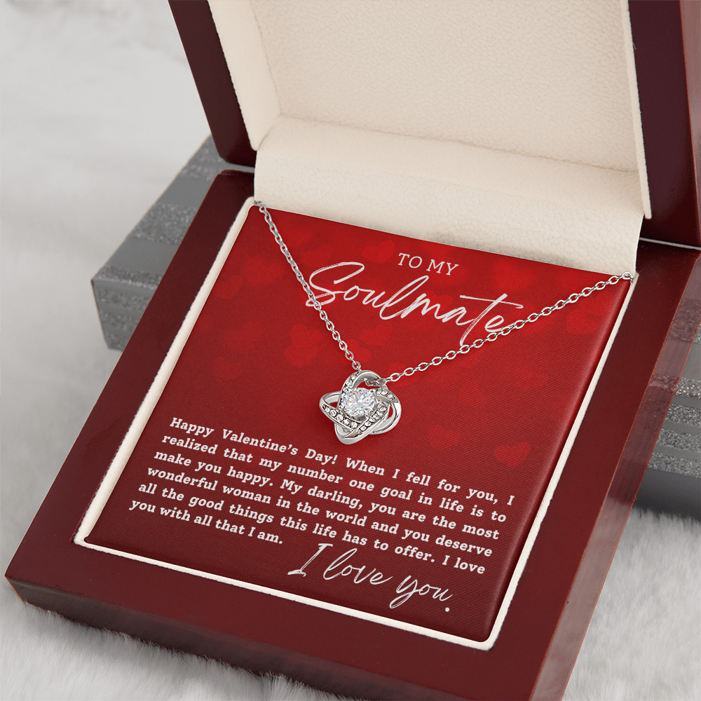 To My Soulmate With Hearts : Love Knot Necklace