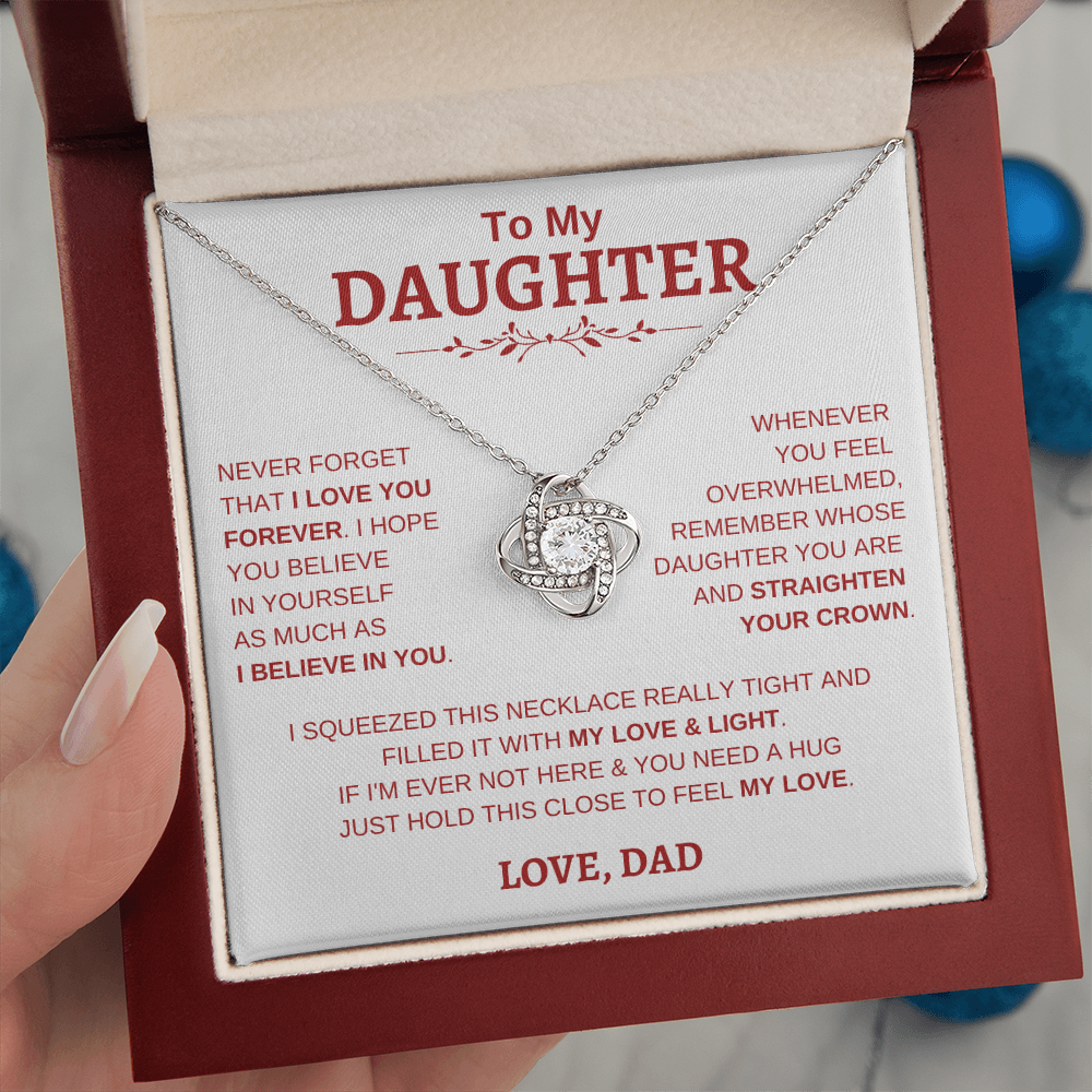 To My Daughter W&R From Dad : Love Knot Necklace