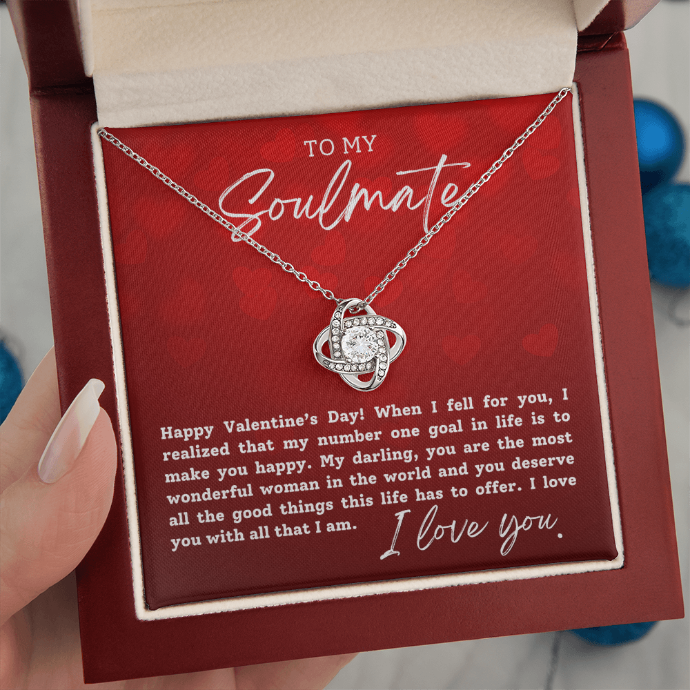 To My Soulmate With Hearts : Love Knot Necklace