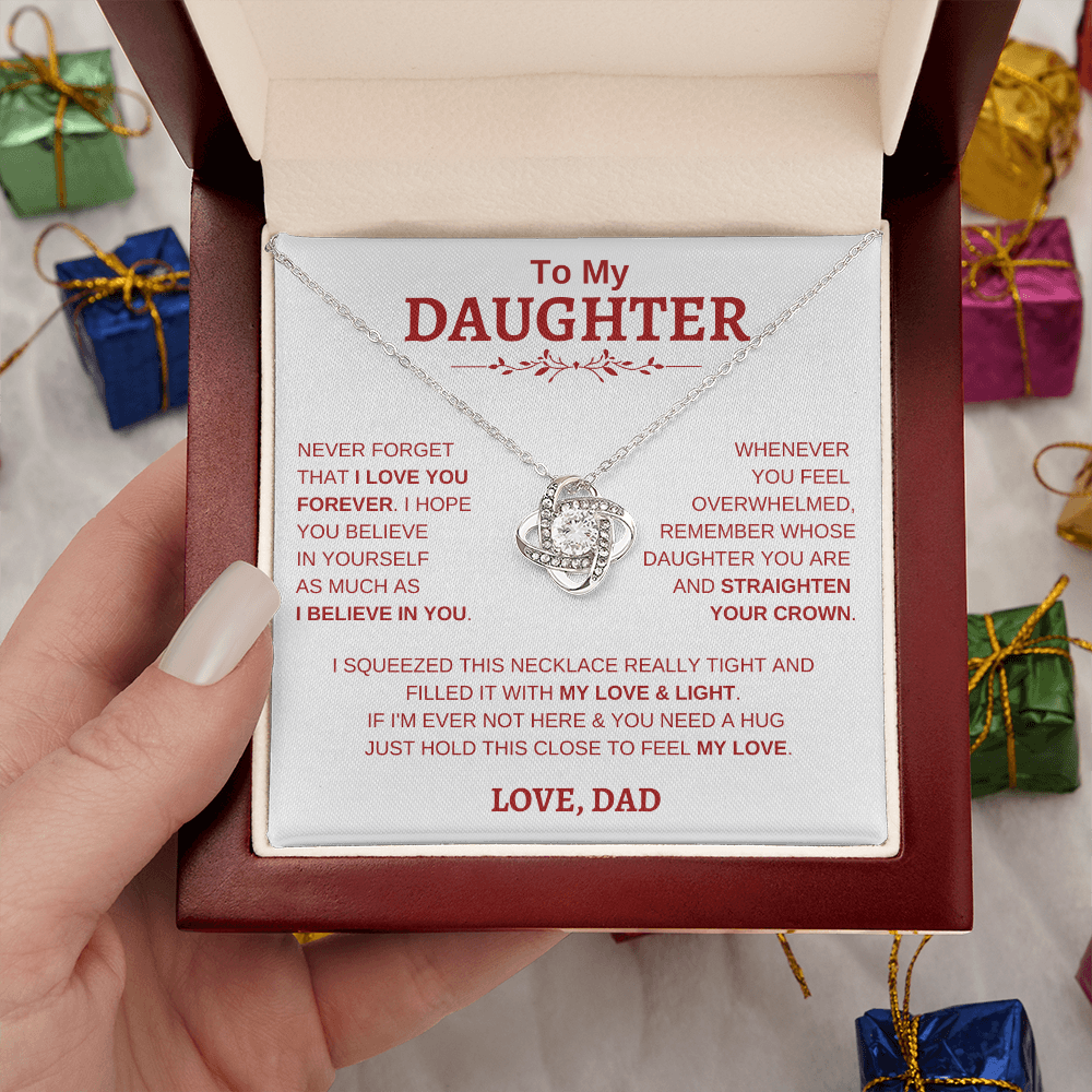 To My Daughter W&R From Dad : Love Knot Necklace