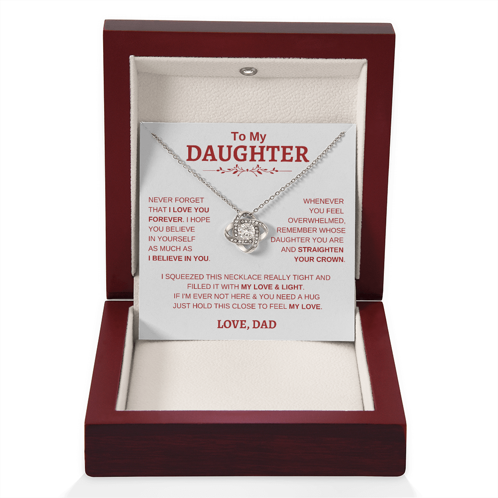 To My Daughter W&R From Dad : Love Knot Necklace