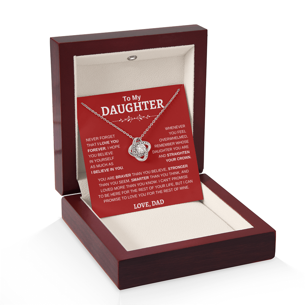 To My Daughter , Love Dad RW : Love Knot Necklace