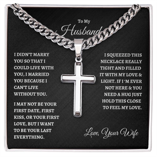 To My Husband | Cuban Chain With Cross