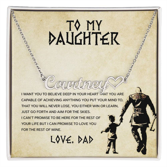 Viking Daughter - I Want You To Believe - Heart Name Necklace