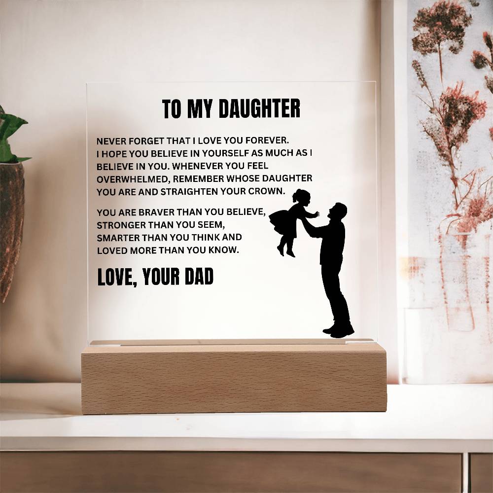 To My Daughter | Straighten Your Crown | Acrylic LED Lamp