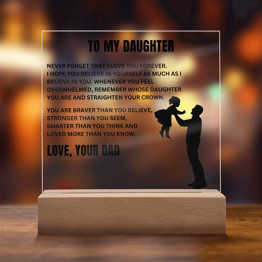 To My Daughter | Straighten Your Crown | Acrylic LED Lamp