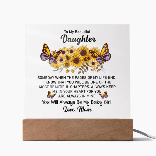 Beautiful Daughter Sunflower | Square Plaque