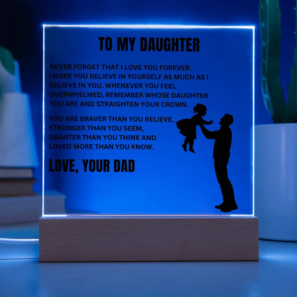 To My Daughter | Straighten Your Crown | Acrylic LED Lamp