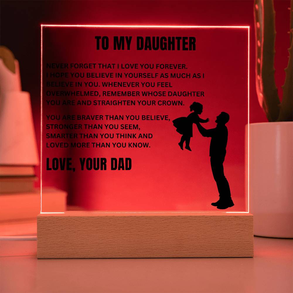 To My Daughter | Straighten Your Crown | Acrylic LED Lamp