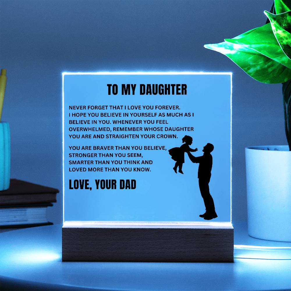 To My Daughter | Straighten Your Crown | Acrylic LED Lamp