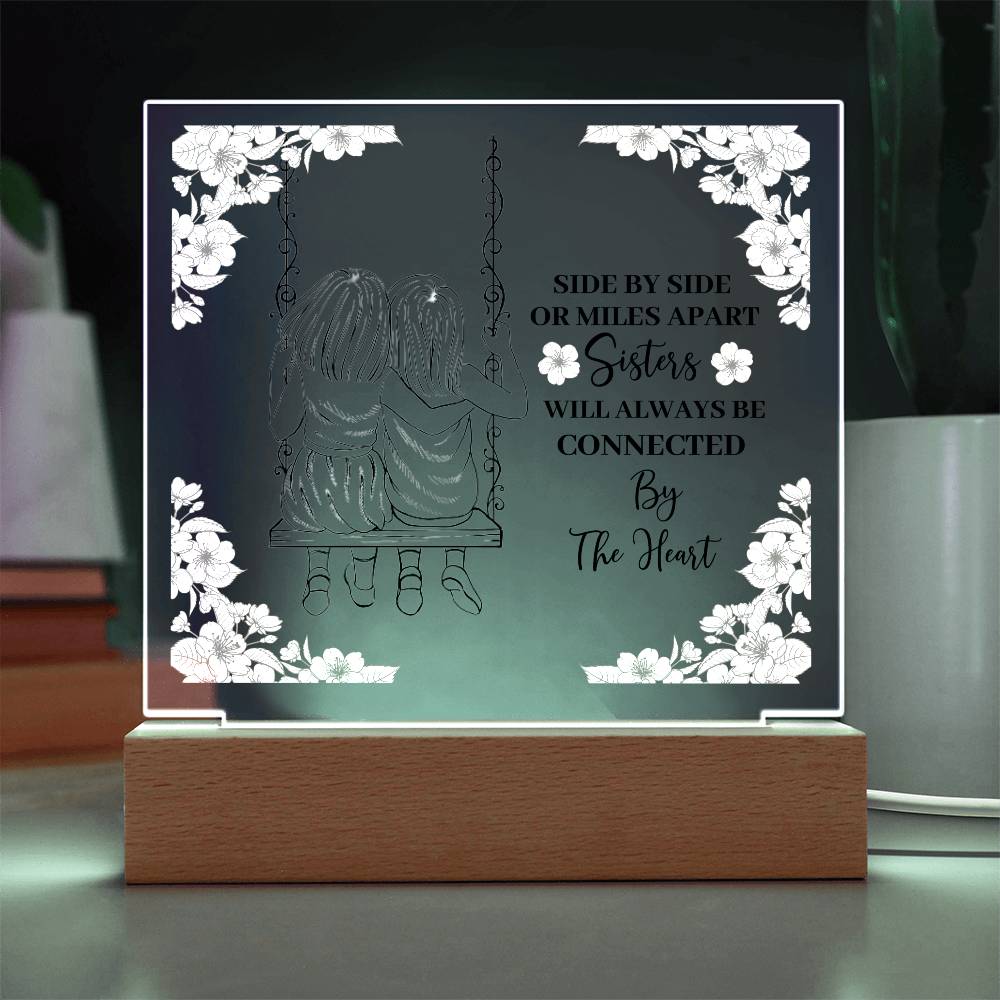 Sisters Side By Side | Square Acrylic Plaque