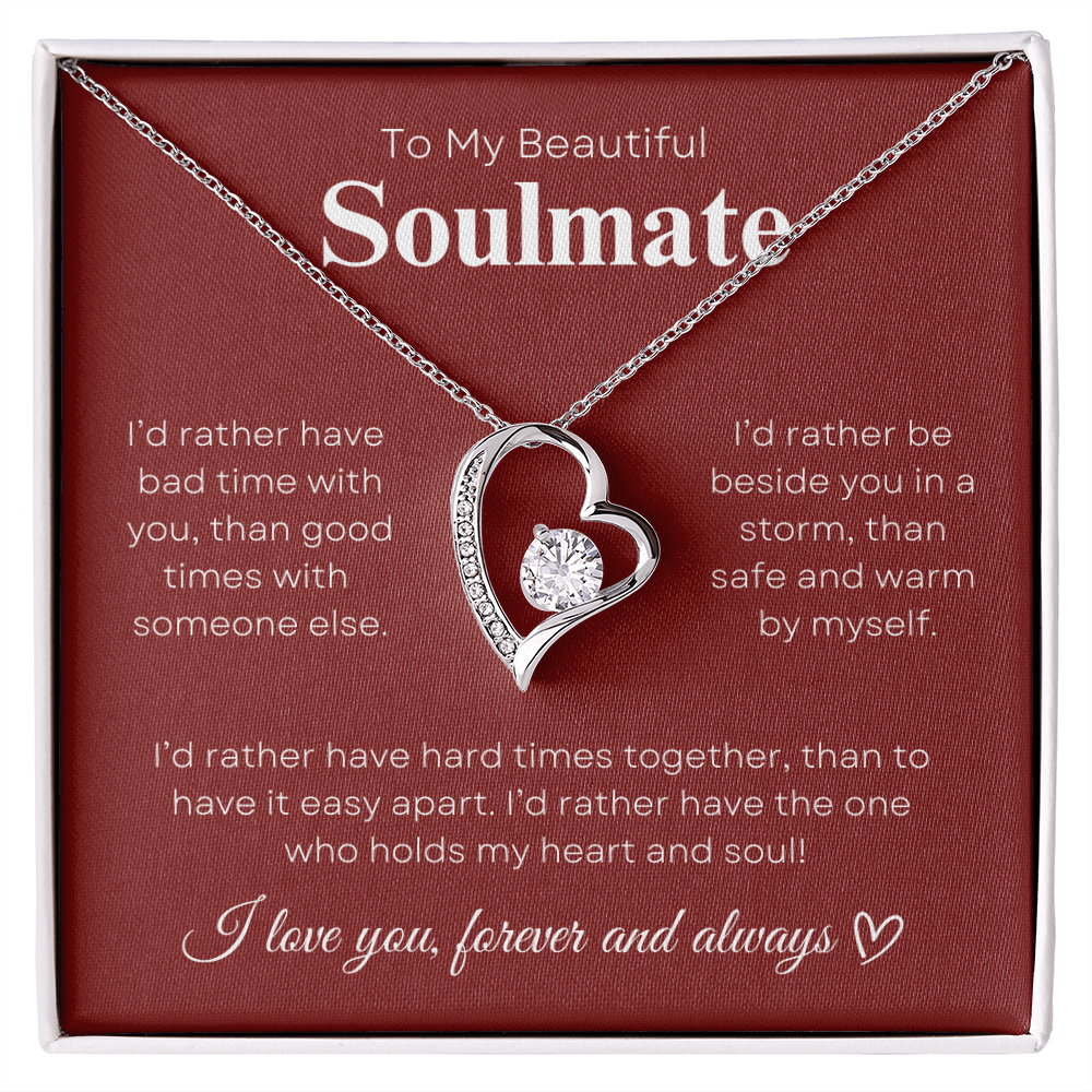 To My Beautiful Soulmate In Red & White : Forever Love Necklace