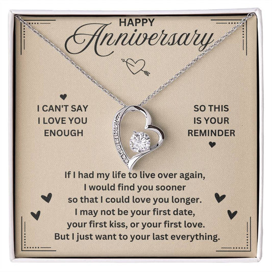 HAPPY ANNIVERSARY LOVE YOU | Forever Love Necklace