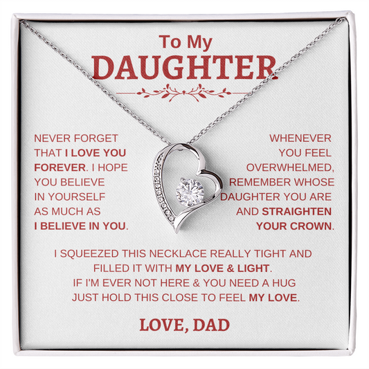 To My Daughter W&R From Dad : Forever Love Necklace