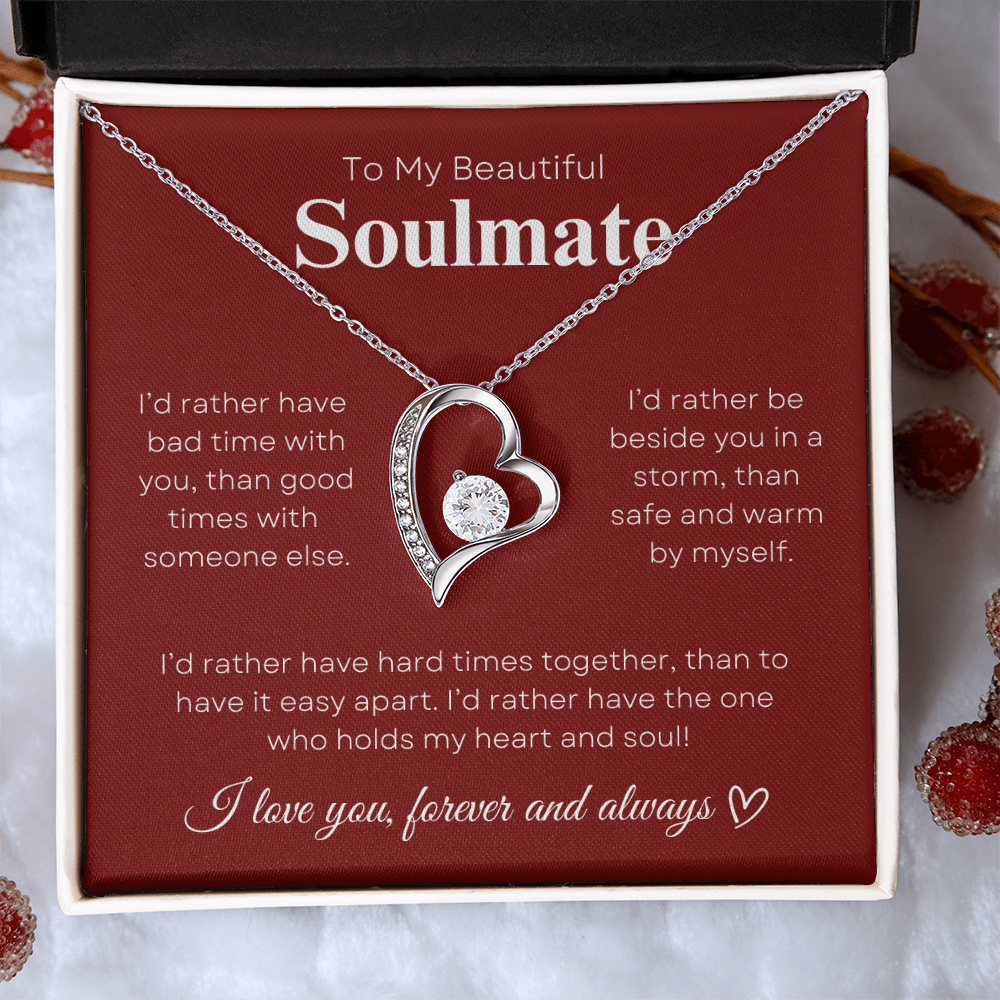 To My Beautiful Soulmate In Red & White : Forever Love Necklace