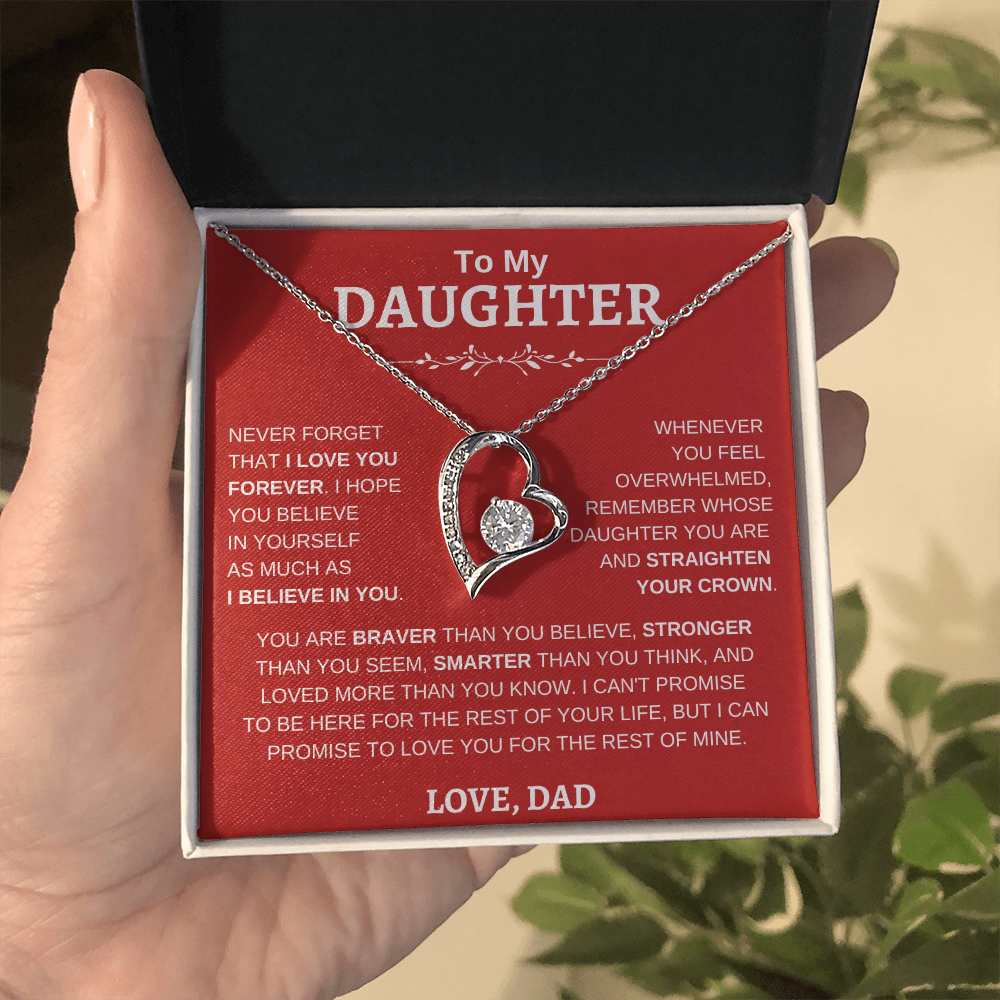 To My Daughter , Love Dad RW : Forever Love Necklace