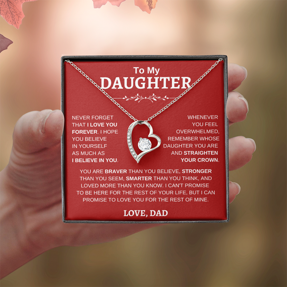 To My Daughter , Love Dad RW : Forever Love Necklace