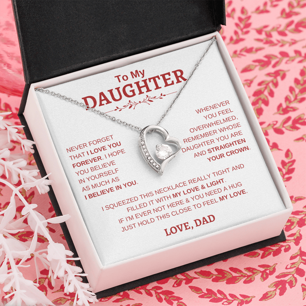 To My Daughter W&R From Dad : Forever Love Necklace