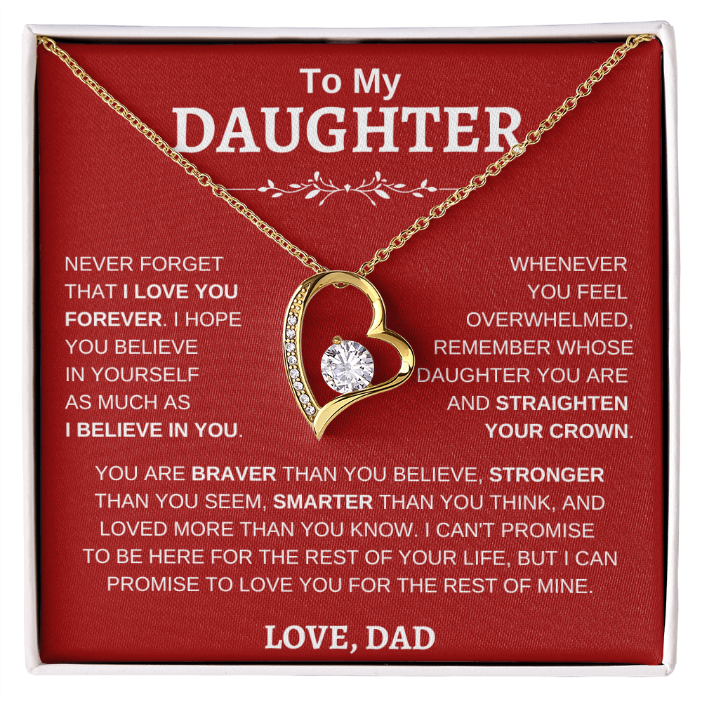 To My Daughter , Love Dad RW : Forever Love Necklace