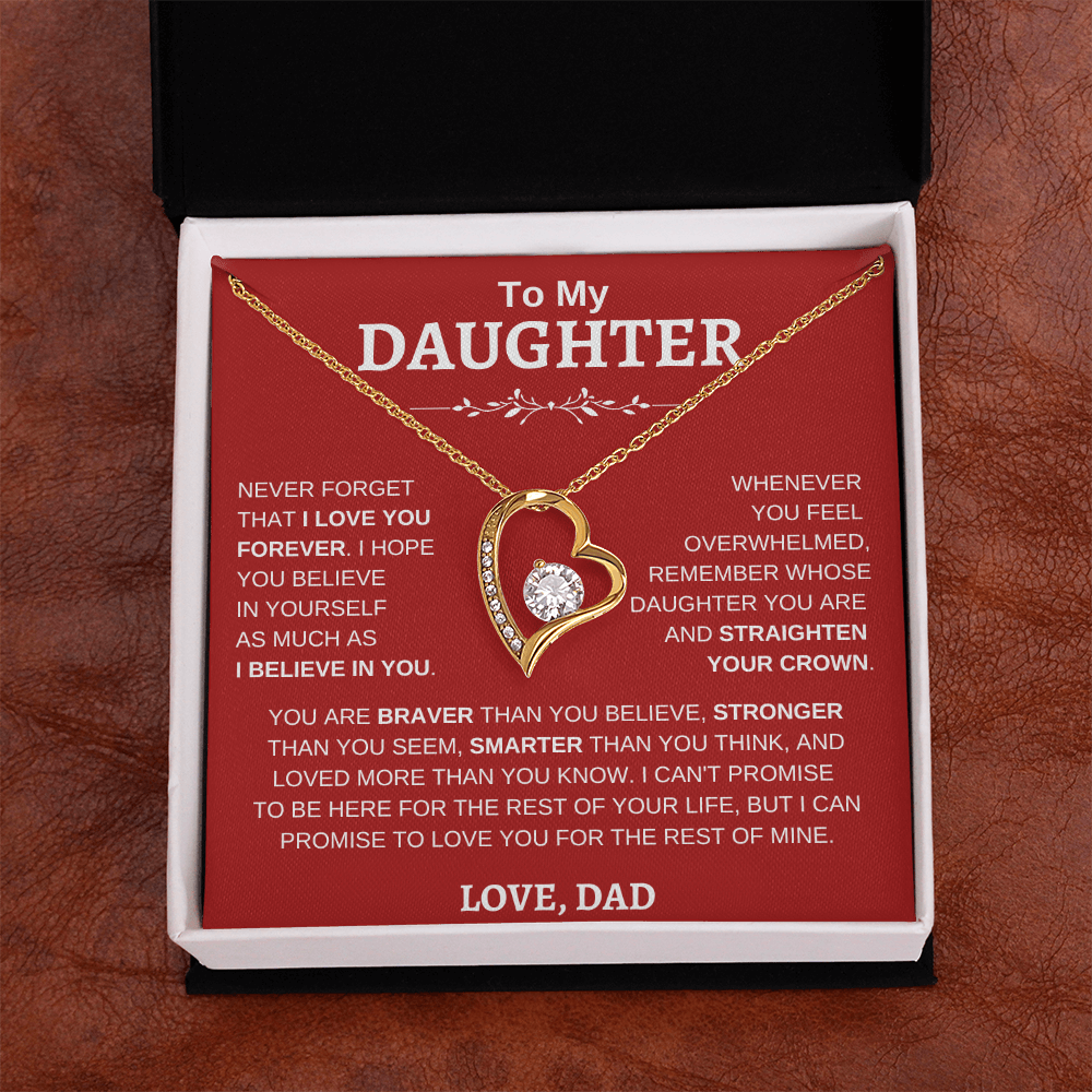 To My Daughter , Love Dad RW : Forever Love Necklace