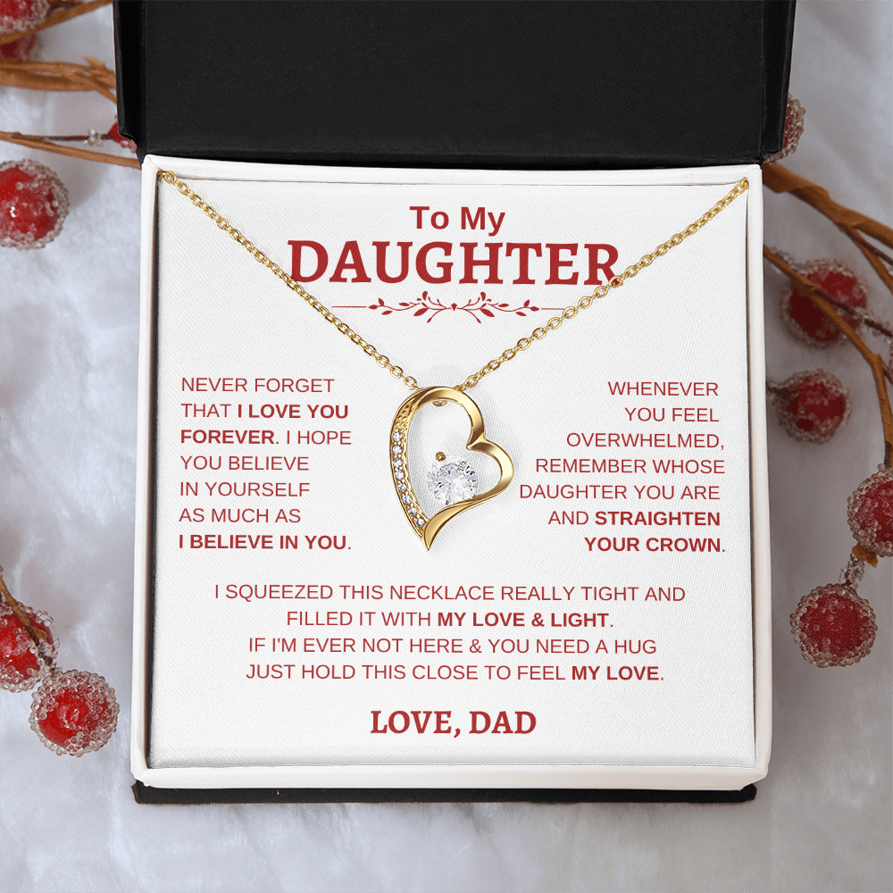 To My Daughter W&R From Dad : Forever Love Necklace