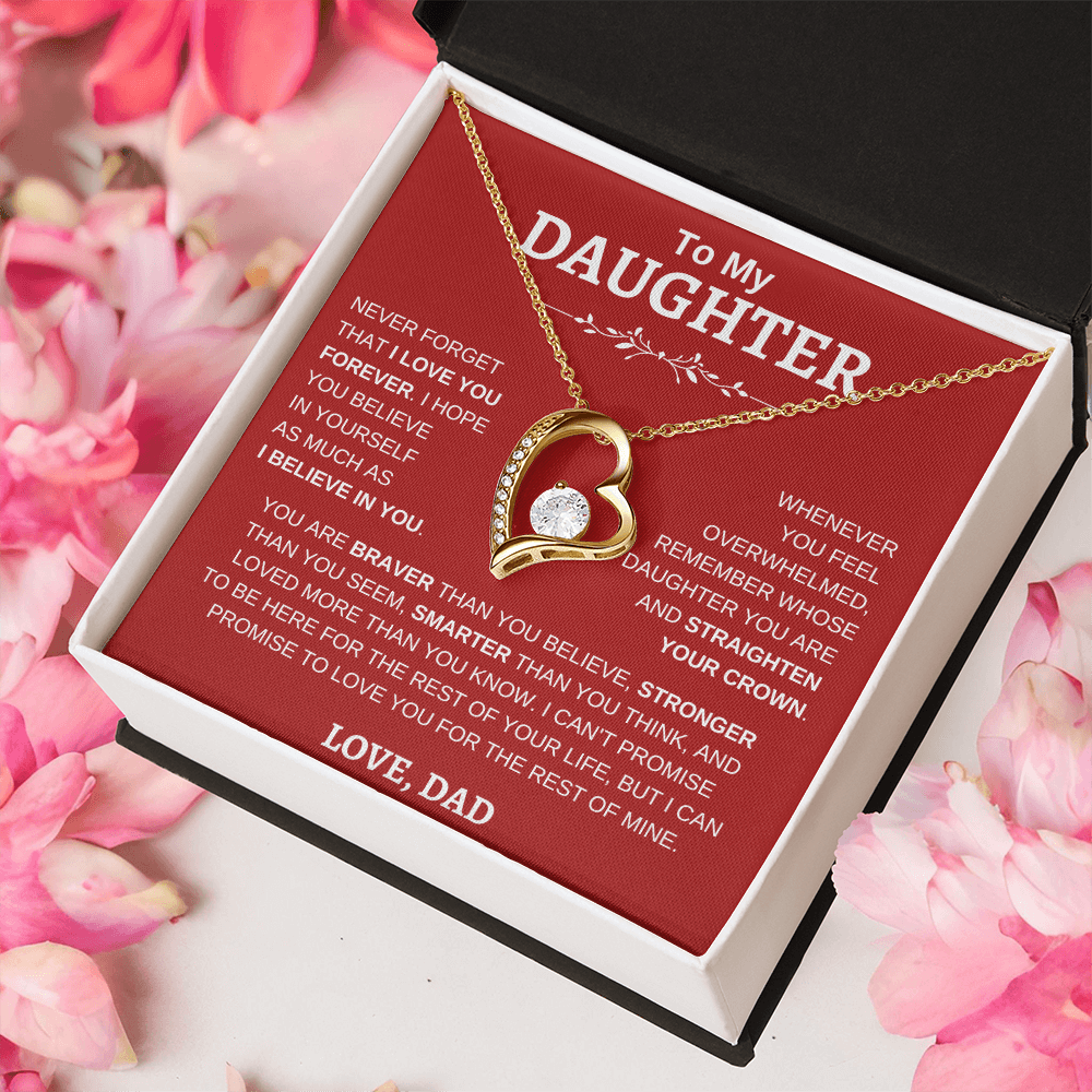 To My Daughter , Love Dad RW : Forever Love Necklace